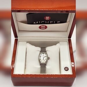 Michele Coquette Diamond Quartz Stainless 6" Ladies Wristwatch